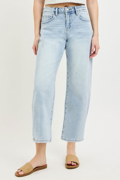 Risen Slouchy Cropped Barrel Jeans