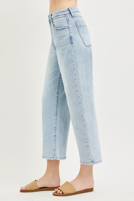 Risen Slouchy Cropped Barrel Jeans