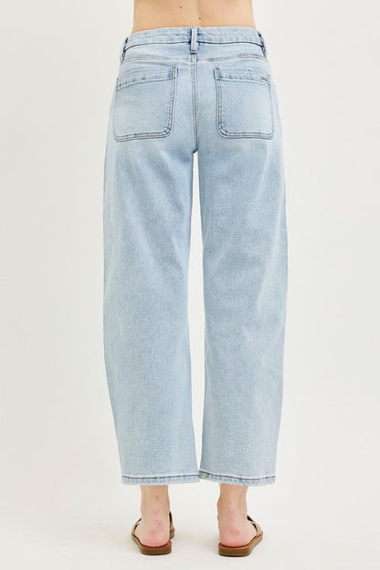 Risen Slouchy Cropped Barrel Jeans