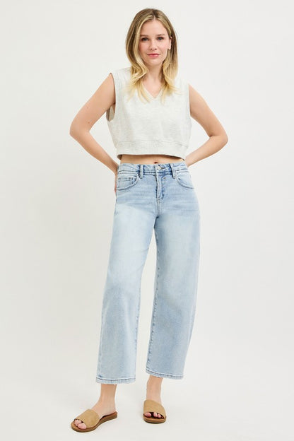 Risen Slouchy Cropped Barrel Jeans
