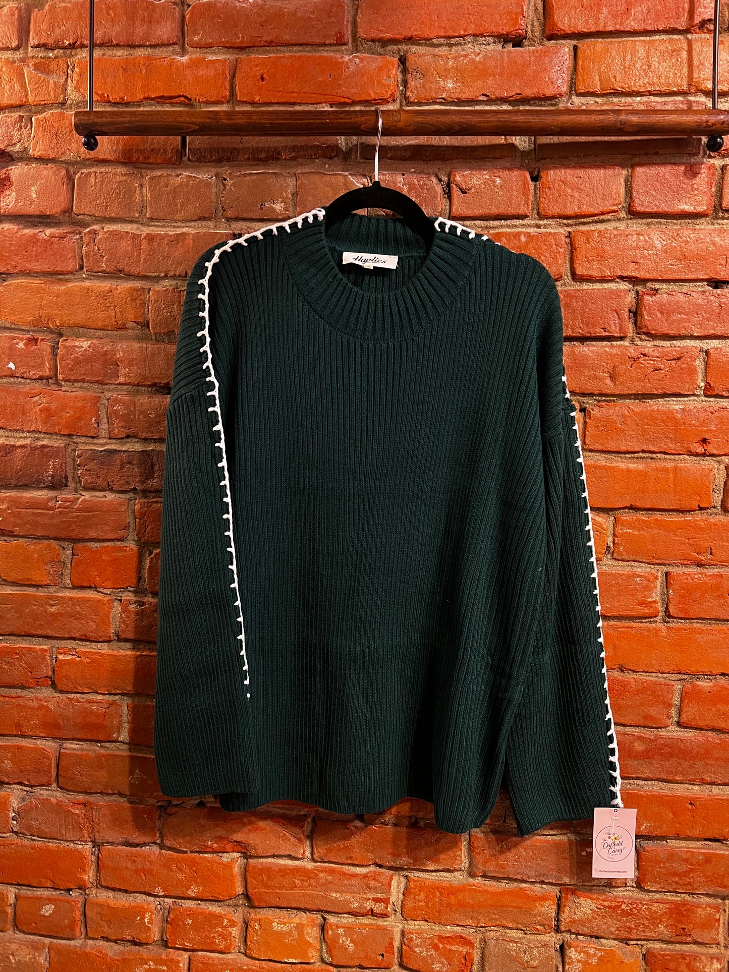 Whip Stitch Sweater in Hunter