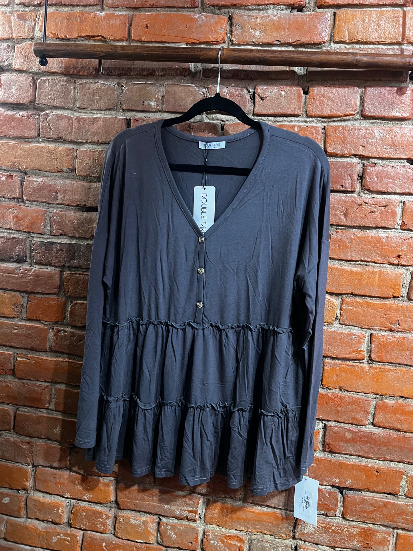 Silver Lining Ruffle Hem Blouse