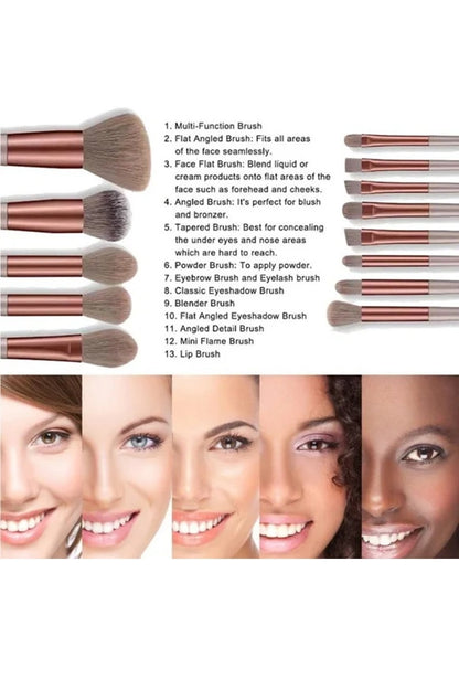 Makeup Brush Set in Mocha