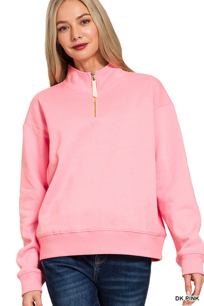 FLEECE HALF ZIP SWEATSHIRT
