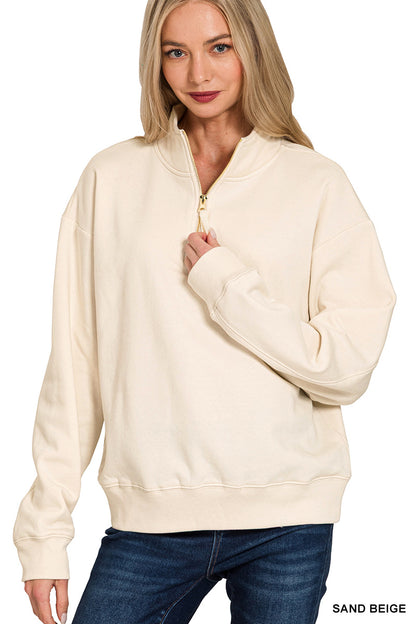 FLEECE HALF ZIP SWEATSHIRT
