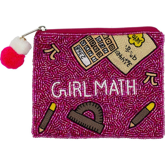 Girl Math beaded pouch