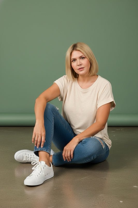 Everyday Ease Rolled Sleeve Tee