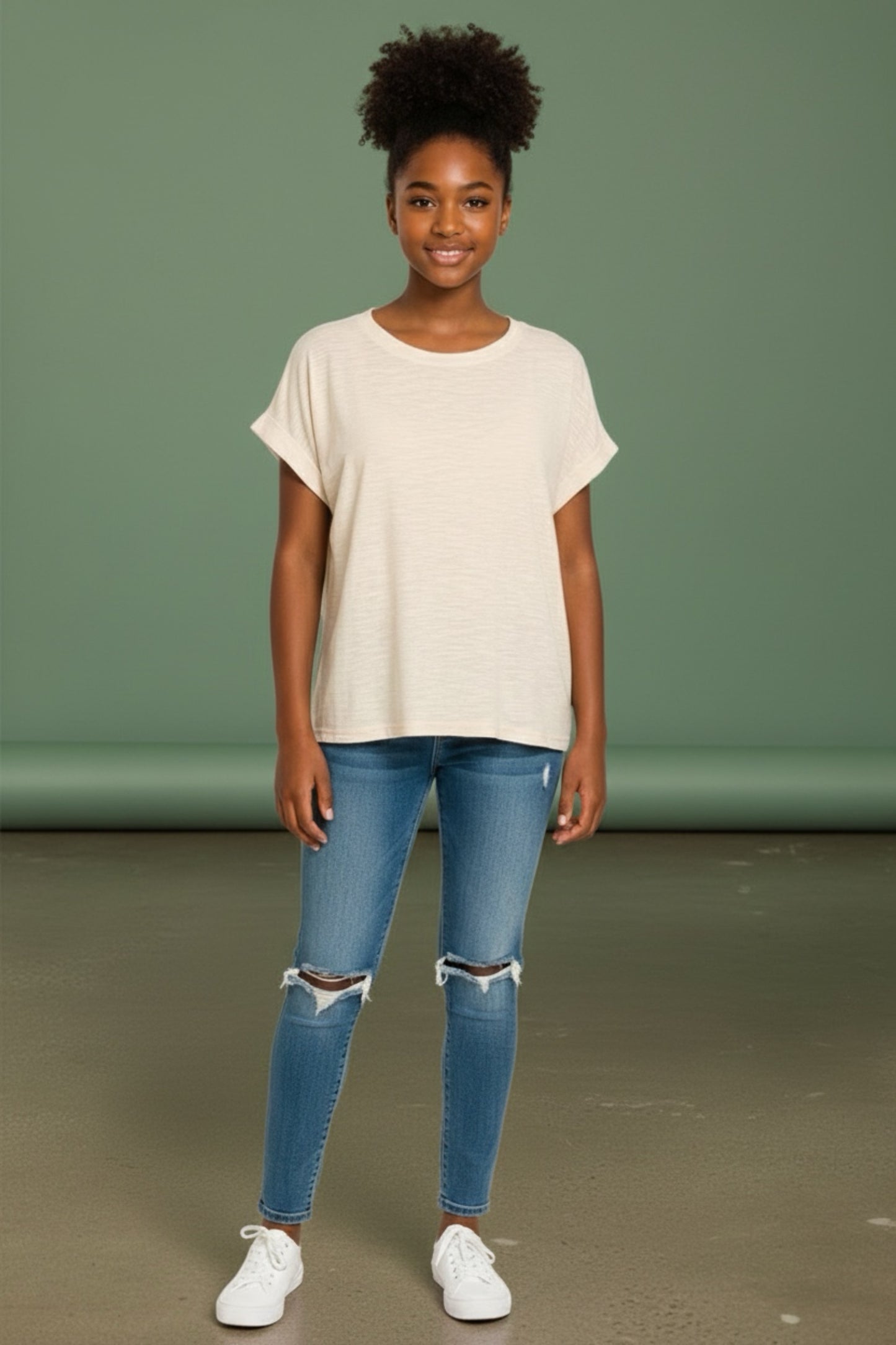 Everyday Ease Rolled Sleeve Tee
