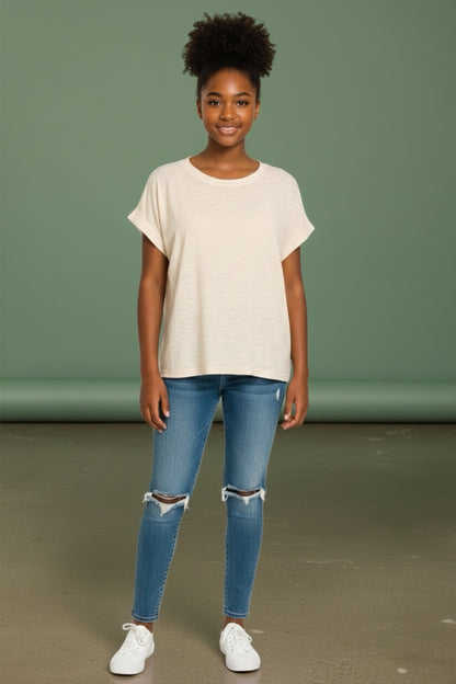 Everyday Ease Rolled Sleeve Tee