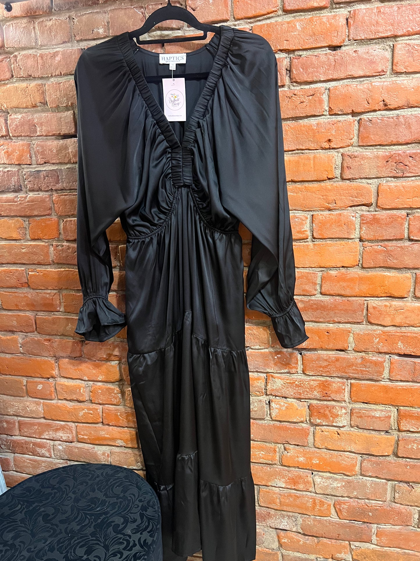 Midnight Bloom Satin Maxi Dress