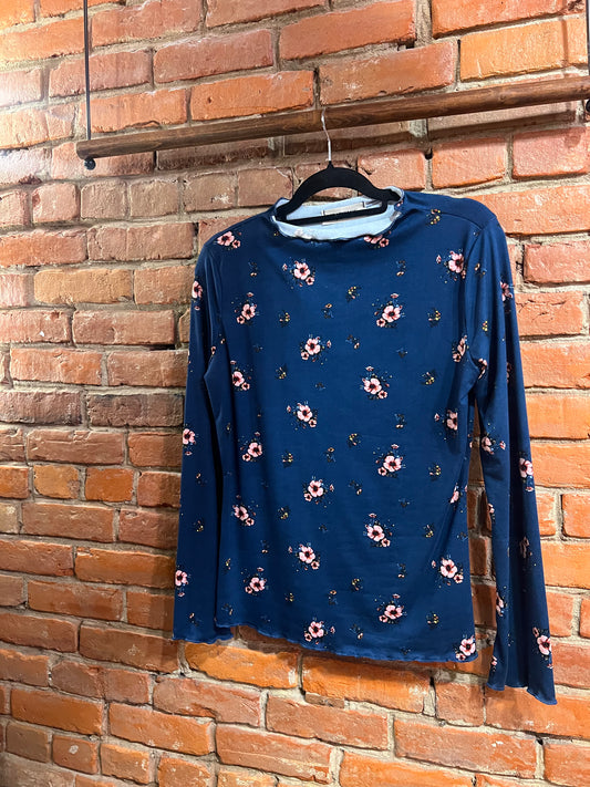 Midnight Garden Top – Navy Floral