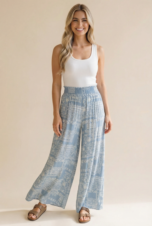 Wanderlust Smocked Waist Wide Leg Pants
