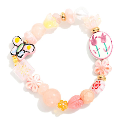 Garden Party Beaded Stretch Bracelet