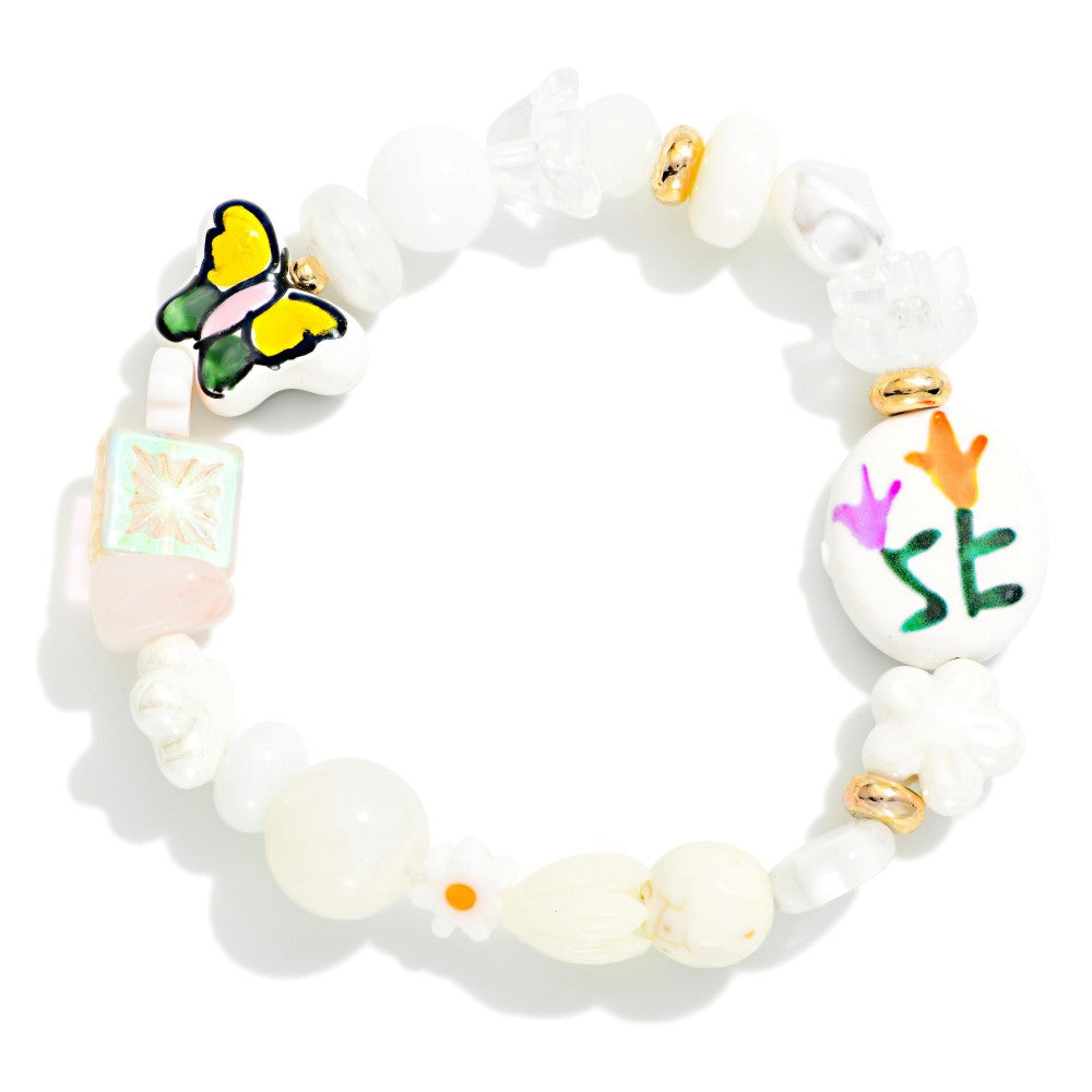 Garden Party Beaded Stretch Bracelet