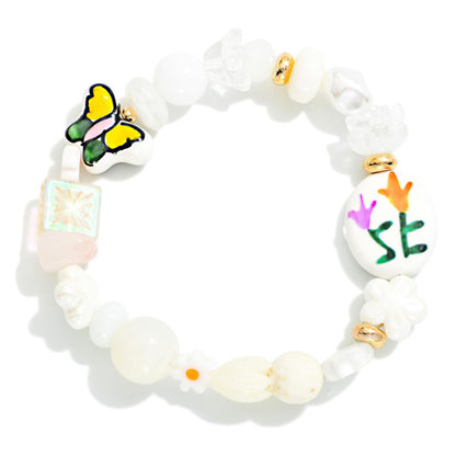 Garden Party Beaded Stretch Bracelet