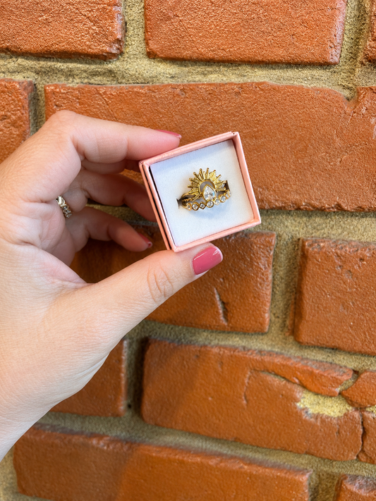 Sunburst Ring Set – 3 Piece