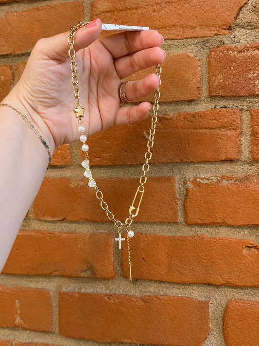 Paperclips & pearls Necklace