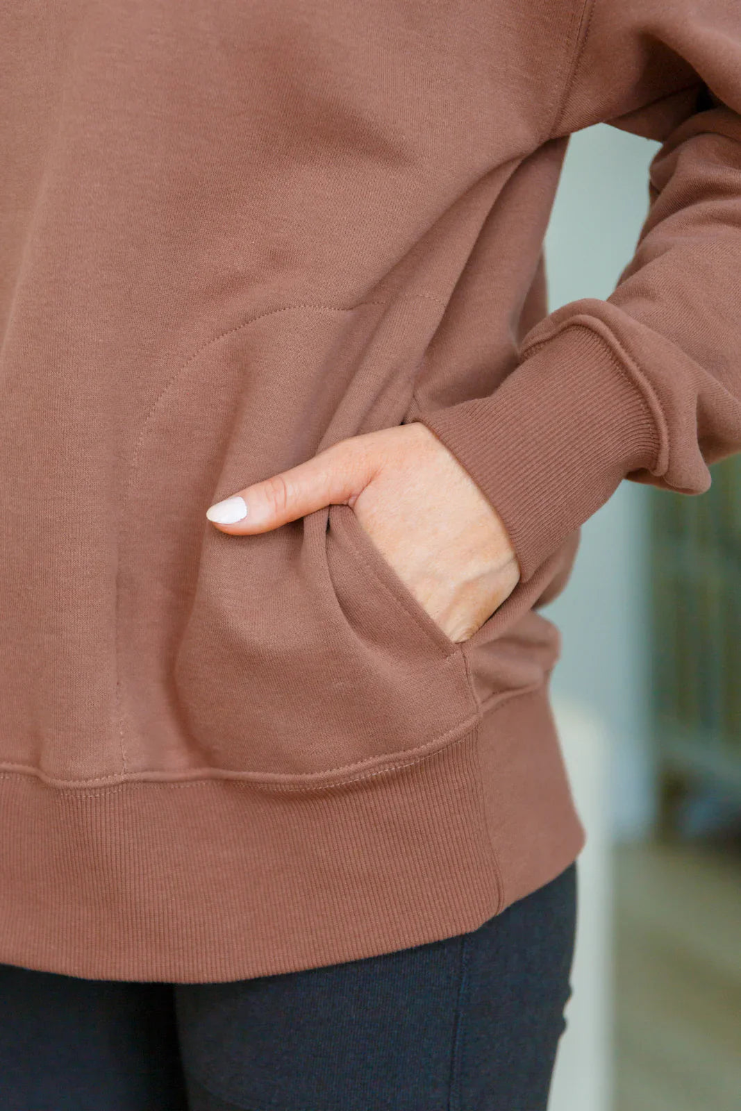 Chocolate Mock Neck Pullover