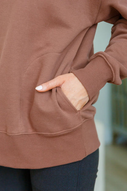 Chocolate Mock Neck Pullover
