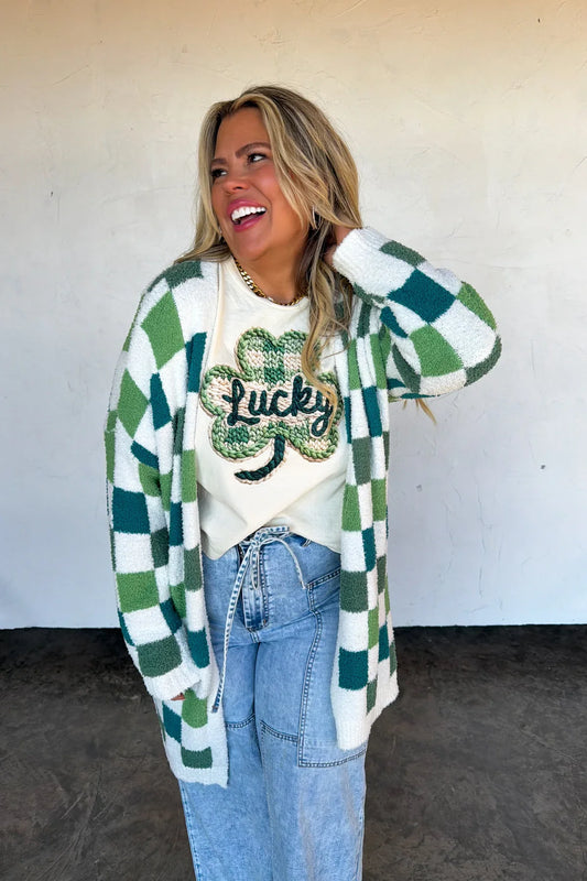 Shamrock Checkered cloud cardi