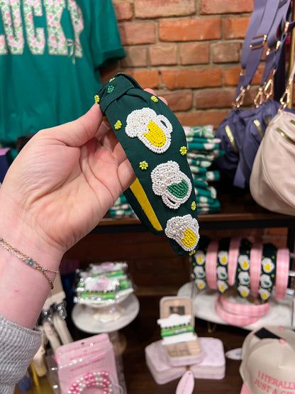 Hand Beaded Beer Mug Headband