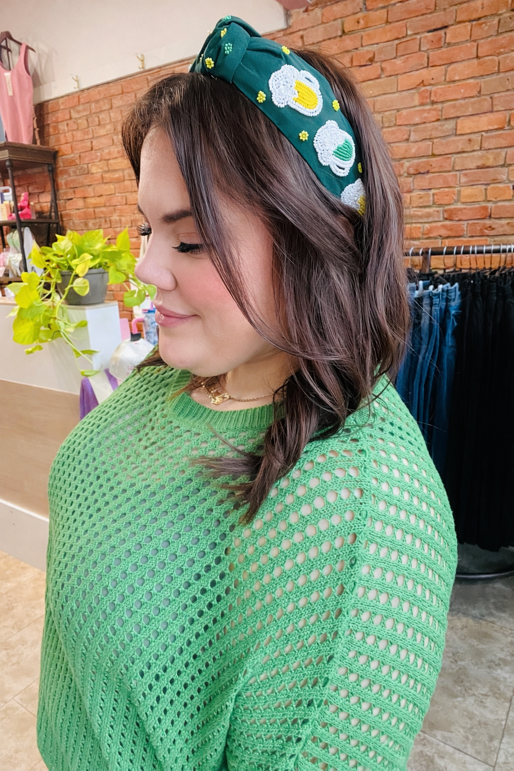 Hand Beaded Beer Mug Headband