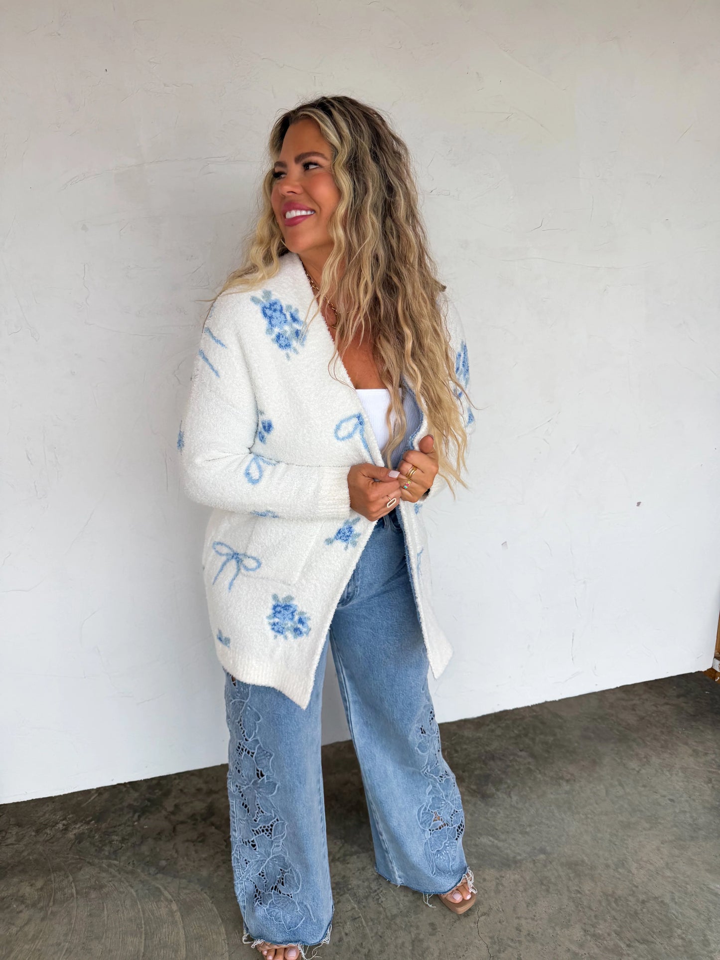Blue Bows Cloud Cardi