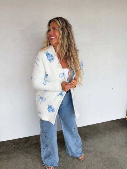 Blue Bows Cloud Cardi
