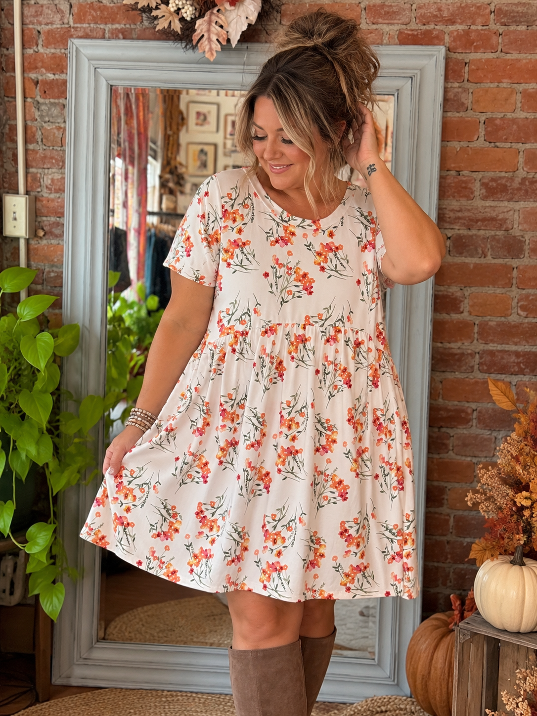 Harvest Bloom Babydoll Dress
