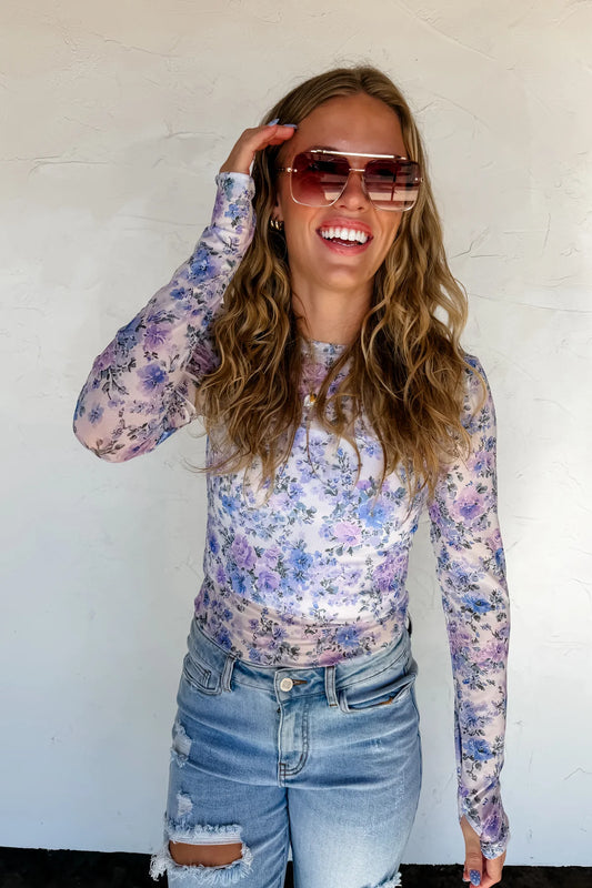 Dress it up mesh Top - Lavender