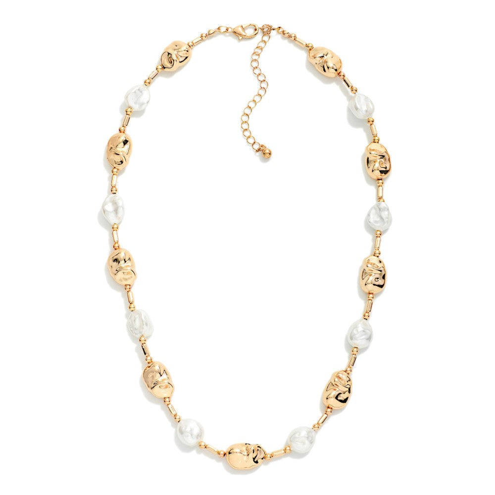 Baroque Pearl & Metal Necklace