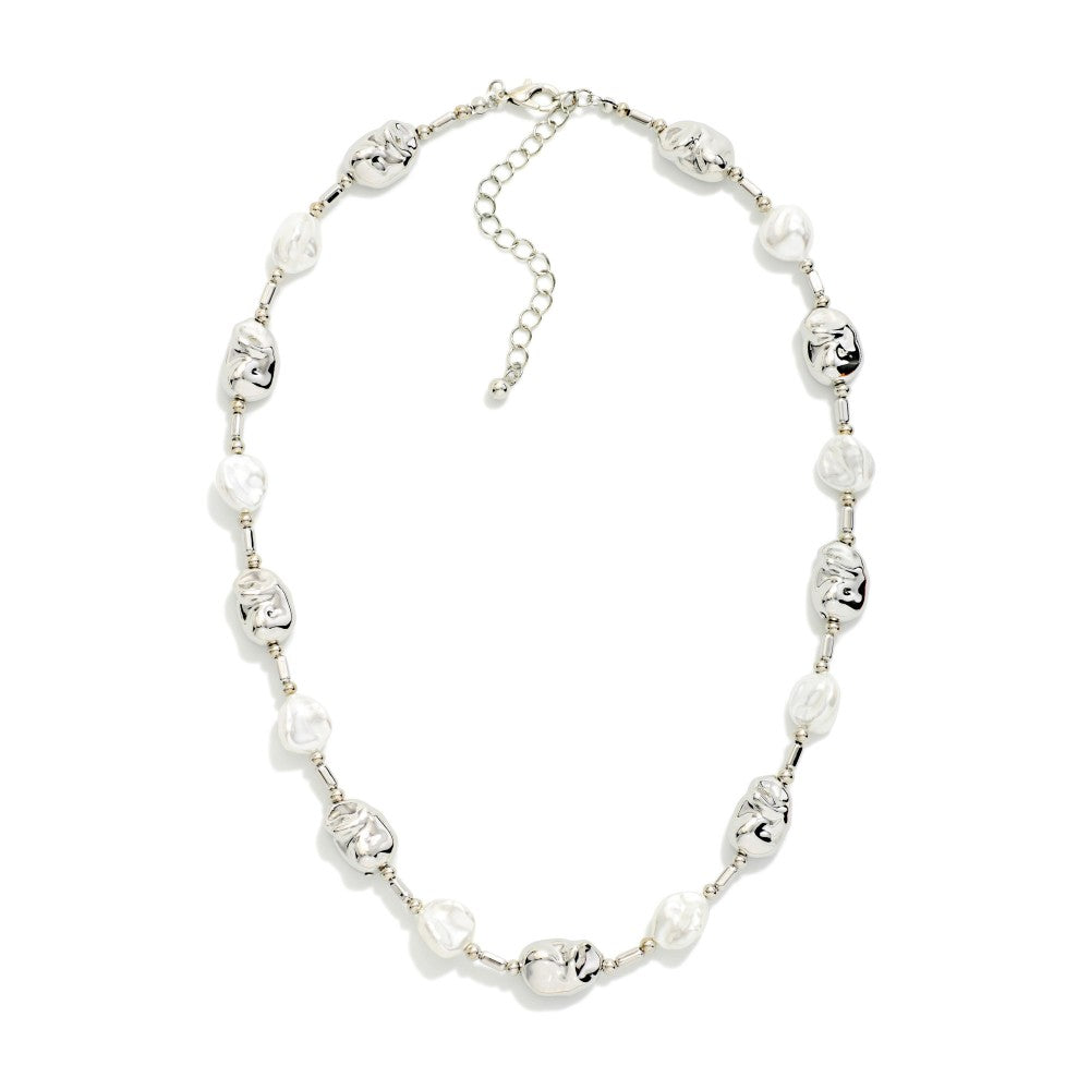 Baroque Pearl & Metal Necklace