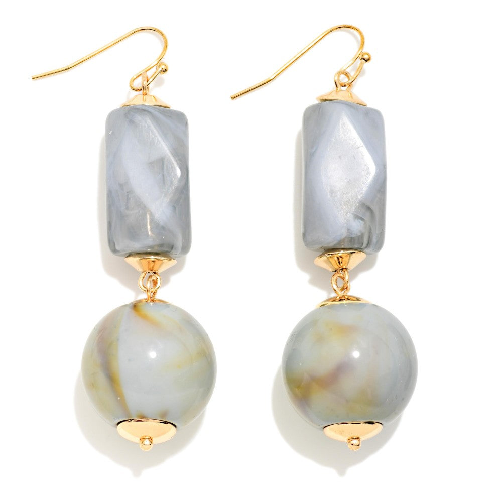 Chunky Marbled Dangle Earrings
