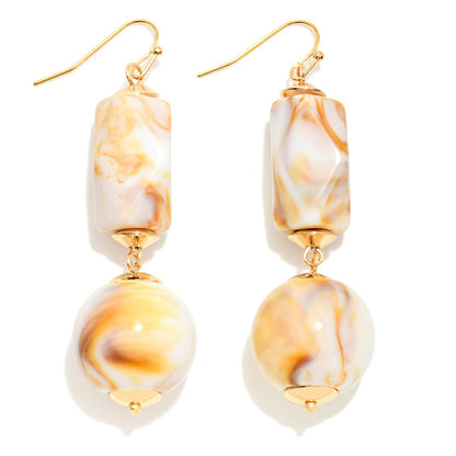 Chunky Marbled Dangle Earrings