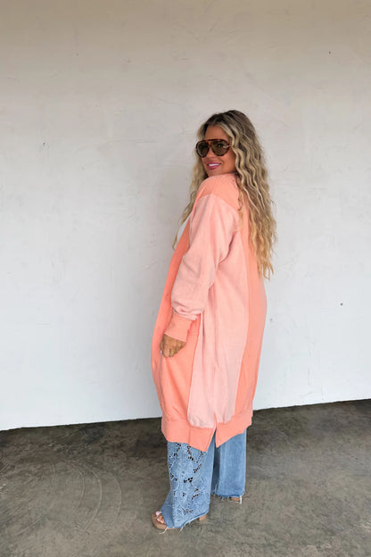 Desi Sweatshirt Cardi - Peach
