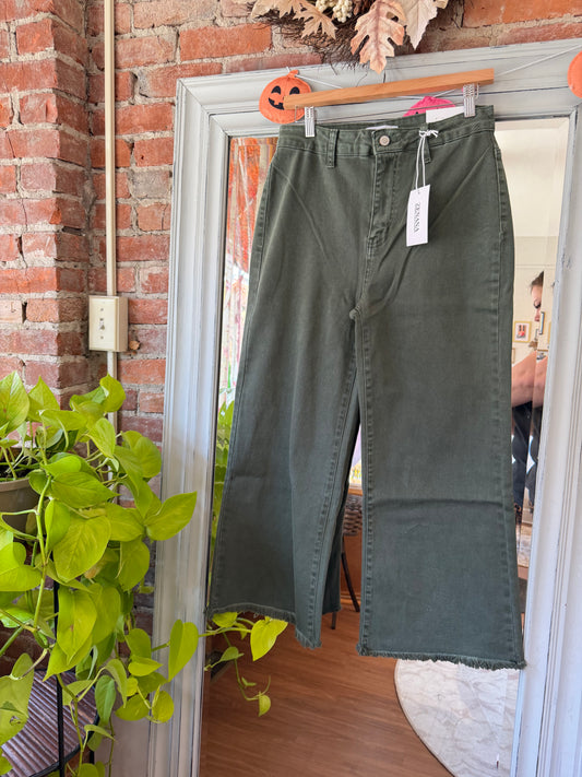 Leaf peeping High Waist Jeans - Green