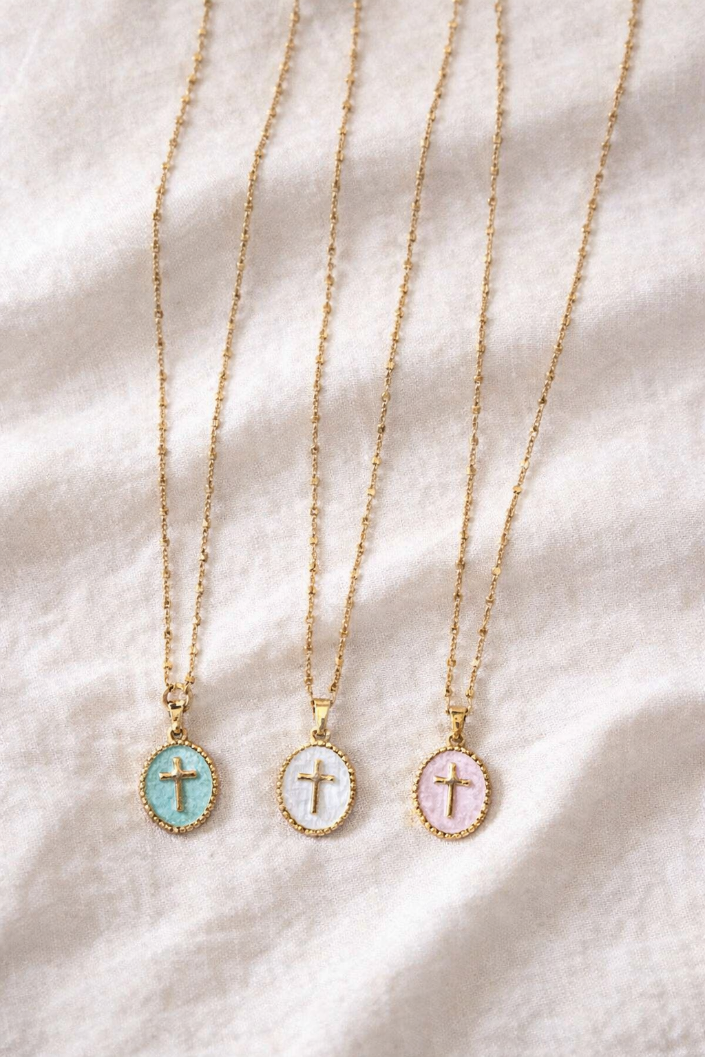 Enamel Cross Pendant Necklace