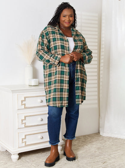 Evergreen Plaid Shirt Dress