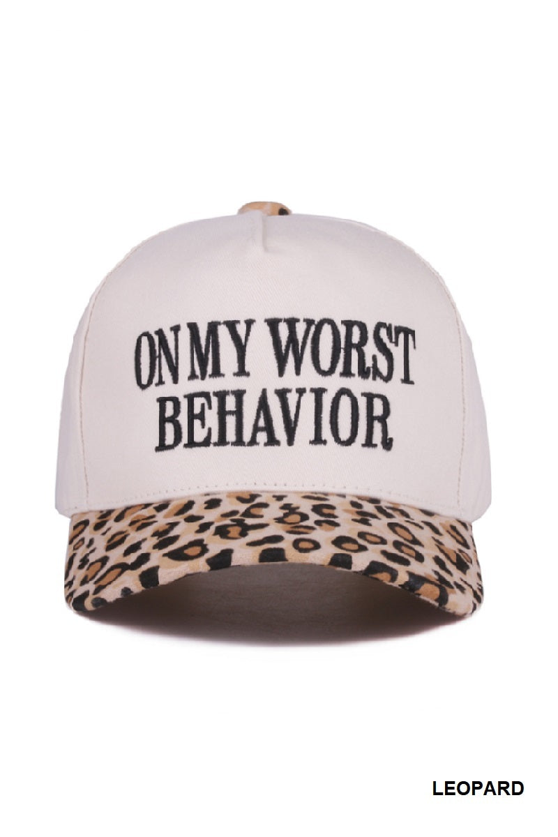 “On My Worst Behavior” hat