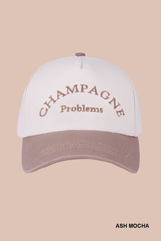 “Champagne Problems” Embroidered Hat