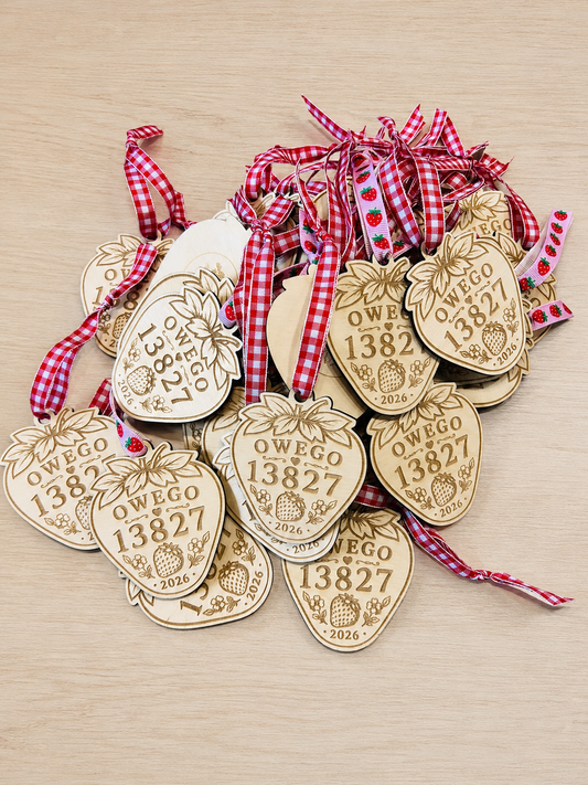 Owego Wooden Strawberry Ornament