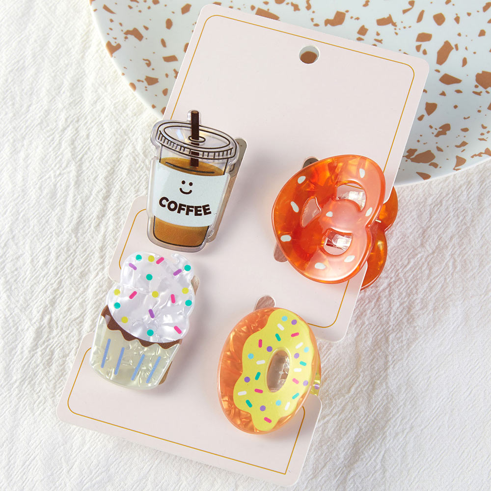 Snack Attack Acrylic Hair Clips – 4 Pack