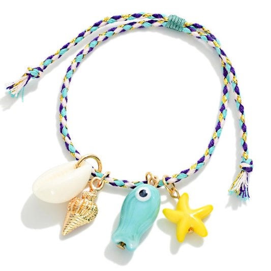 Beachy and Braided charm Bracelet