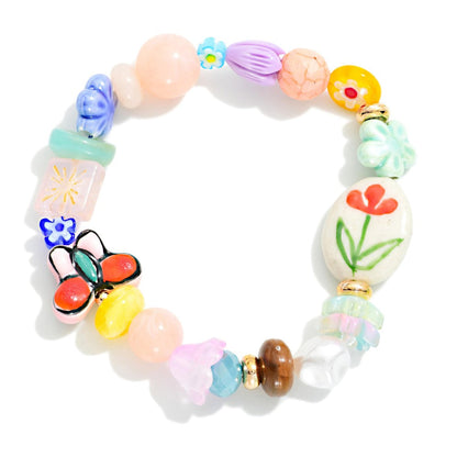 Garden Party Beaded Stretch Bracelet
